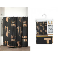 Perdea pentru dus 180X180 cm Tendance, neagra ”Bath Time”, PEVA Perdea pentru dus 180X180 cm Tendance, neagra ”Bath Time”, PEVA