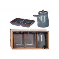 Set Sushi EH: ulcior de sos, 2 recipiente, din ceramica