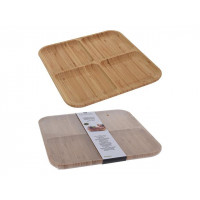 Platou de servire EH 4 compartimente 30X30X1.8cm, din lemn Platou de servire EH 4 compartimente 30X30X1.8cm, din lemn