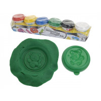 Set plastilina 6 culori + 6 stampile
