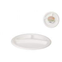 Set farfurii din h?rtie ECO 8buc, D22.5cm, cu 3 compartimente Set farfurii din h?rtie ECO 8buc, D22.5cm, cu 3 compartimente