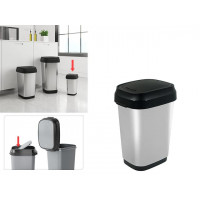 Coș pentru gunoi cu capac batant Dual Swing 10l, 19X25X33cm, argintiu