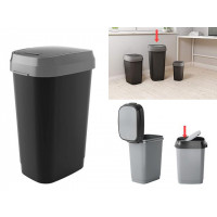 Ведро для мусора с плавающей крышкой Dual Swing 50l, 31X42XH62cm, черное Ведро для мусора с плавающей крышкой Dual Swing 50l, 31X42XH62cm, черное
