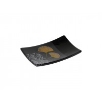 Săpunieră Tendance Gingko, neagră, piatră Săpunieră Tendance Gingko, neagră, piatră
