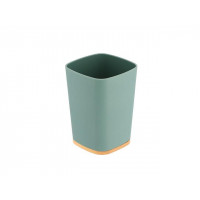 Păhar pentru periuțe de dinți Tendance Rubber, bază din bambus, verde, polirasină Păhar pentru periuțe de dinți Tendance Rubber, bază din bambus, verde, polirasină