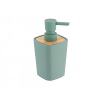 Диспенсер для мыла Tendance Rubber 380ml, крышка бамбук, зел