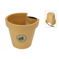 Вазон для цветов с выемкой для трубы D24, H21cm, охра