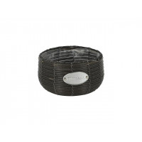 Вазон для цветов D29cm, H15cm, ротанг, графит