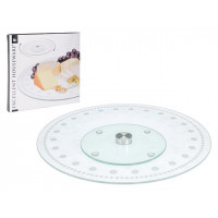 Suport rotativ pentru tort cu marcaje pentru taiere EH D30cm, H2.5cm, sticla Suport rotativ pentru tort cu marcaje pentru taiere EH D30cm, H2.5cm, sticla