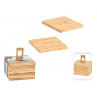 Set suporturi pentru cani EH 6buc, 9X9cm, din bambus Set suporturi pentru cani EH 6buc, 9X9cm, din bambus