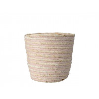 Cosi impletit 23X21cm natural, dungi roz Cosi impletit 23X21cm natural, dungi roz