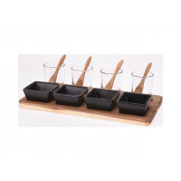 Set pentru aperitiv EH 13unitati, suport din lemn 28.5X15cm Set pentru aperitiv EH 13unitati, suport din lemn 28.5X15cm