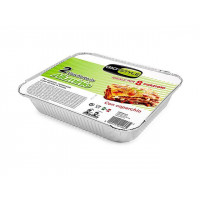 Forme din aluminiu GioStyle 2buc, 80µm, 32X26X5cm, cu capac, 8 portii Forme din aluminiu GioStyle 2buc, 80µm, 32X26X5cm, cu capac, 8 portii