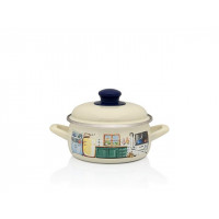 Кастрюля эмалированная SweetHome 16cm, 1.5l, крышка металл