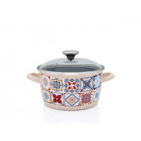 Кастрюля эмалированная Imperial 20cm, 3.5l, крышка стекло