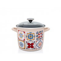 Кастрюля эмалированная Imperial 20cm, 5.1l, крышка стекло