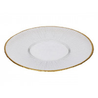 Farfurie de servire 31cm Golden Rim, sticla Farfurie de servire 31cm Golden Rim, sticla