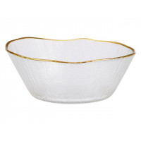 Salatiera din sticla 15cm Golden Rim Salatiera din sticla 15cm Golden Rim
