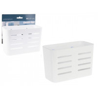 Coș pentru baie Bathroom 12X11X19cm cu Ventuză, plastic, alb Coș pentru baie Bathroom 12X11X19cm cu Ventuză, plastic, alb