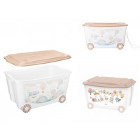 Container pentru jucarii pe roti Plastishka 45l, 58X39X33.5cm, 2 tipuri, bej inchis Container pentru jucarii pe roti Plastishka 45l, 58X39X33.5cm, 2 tipuri, bej inchis