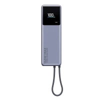 Power Bank, Xiaomi 10000 mah, (Integrated Cable) 165W, Gray, GL Power Bank, Xiaomi 10000 mah, (Integrated Cable) 165W, Gray, GL