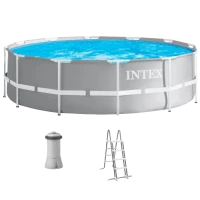 Каркасный бассейн Intex Prism Frame, 8592л, Серый, 26716