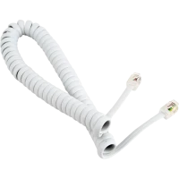 Спиральный шнур телефонной трубки Cablexpert TC4P4CS-2M, Белый