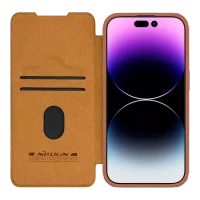 Husă tip carte Nillkin iPhone 15 Pro Max - Qin Pro, Maro