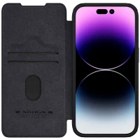 Husă tip carte Nillkin iPhone 15 Pro Max - Qin Pro, Negru