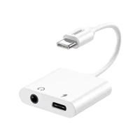 Audio Adaptor Remax RL-LA11, USB Type-C/3.5 mm, 0,12m, Alb