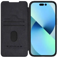 Husă tip carte Nillkin iPhone 15 Plus - Qin Pro, Negru