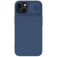 Husă Nillkin iPhone 15 Plus, CamShield Silky Silicone, Albastru Marin