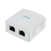 Priză pentru montare pe perete Cablexpert NCAC-2F5E-01, Alb Priză pentru montare pe perete Cablexpert NCAC-2F5E-01, Alb