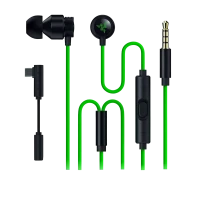 Căști gaming Razer Hammerhead V3, Cu fir, Negru | Verde