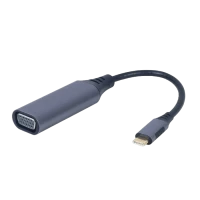 Adaptor Video Cablexpert A-USB3C-VGA-01, USB Type-C (M) - VGA D-Sub (F), 0,15m, Gri Adaptor Video Cablexpert A-USB3C-VGA-01, USB Type-C (M) - VGA D-Sub (F), 0,15m, Gri