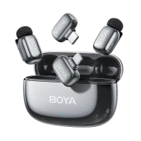 Microfon portabil pentru înregistrare vocală Boya mini 2-01, Fără fir, Gri