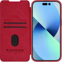 Husă tip carte Nillkin iPhone 15 Pro Max - Qin Pro, Roșu