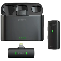 Портативный записывающий микрофон Proove Demo Lightning, Беспроводной, Черный Портативный записывающий микрофон Proove Demo Lightning, Беспроводной, Черный