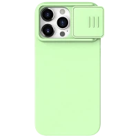 Husă Nillkin iPhone 15 Pro, CamShield Silky Silicone, Mint Green