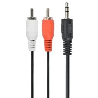 Audio Adaptor Cablexpert CCA-458/0.2, 3.5mm 3-pin (M) - 2x RCA (M), 0,2m, Negru