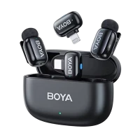 Microfon portabil pentru înregistrare vocală Boya mini 2-01, Fără fir, Negru