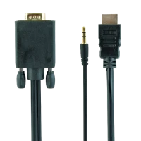 Cablu Video Cablexpert A-HDMI-VGA-03-6, HDMI (M) - VGA D-Sub + 3.5 mm Jack, 1,8m, Negru Cablu Video Cablexpert A-HDMI-VGA-03-6, HDMI (M) - VGA D-Sub + 3.5 mm Jack, 1,8m, Negru