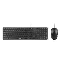 Клавиатура и мышь Genius SlimStar C126, Проводное, Чёрный
