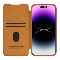 Husă tip carte Nillkin iPhone 15 Pro - Qin Pro, Maro