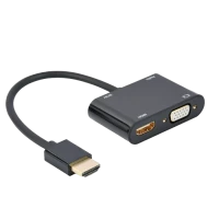Adaptor Cablexpert A-HDMIM-HDMIFVGAF-01, HDMI (M) - HDMI (F) + VGA, 0.15 m, Negru Adaptor Cablexpert A-HDMIM-HDMIFVGAF-01, HDMI (M) - HDMI (F) + VGA, 0.15 m, Negru