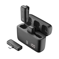 Microfon portabil pentru înregistrare vocală Cellularline Talk Pro, Fără fir/Cu fir, Negru
