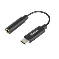 Аудио адаптер Boya BY-K4, USB Type-C - 3.5 мм, 0,06м, Черный