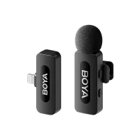 Microfon portabil pentru înregistrare vocală Boya BY-V1 V2.0, Fără fir, Negru
