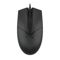 Mouse A4Tech OP-550S, 1200 dpi, 3 buttons, 104g, Optical, USB, 1.5m, With Silent Button, Black