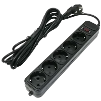 Сетевой фильтр Ultra Power UP3-B-10PPB, 5 Розеток, 3м, Чёрный